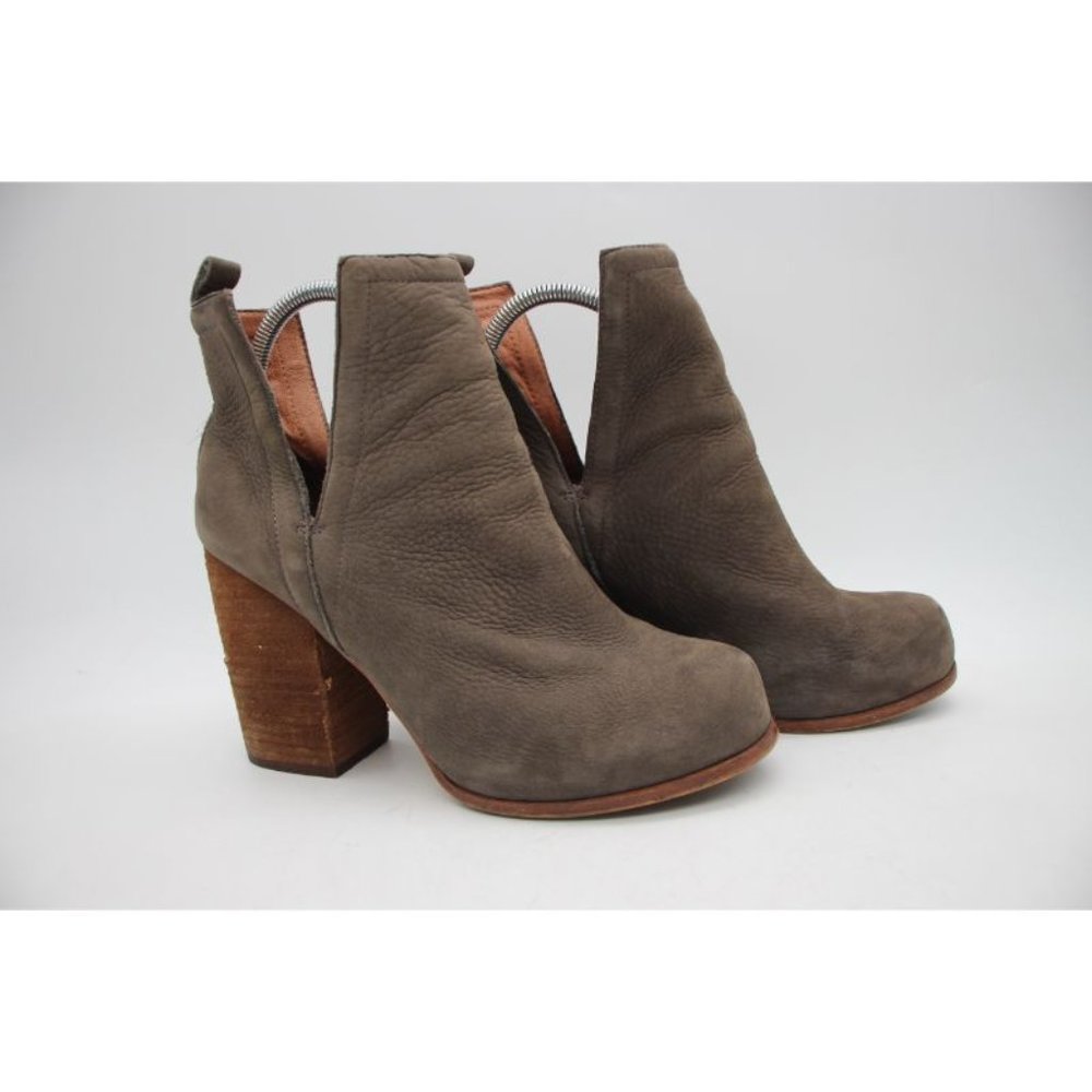 Jeffrey Campbell Oshea Women's 10 M Taupe Suede Heeled Split Open Side Booties